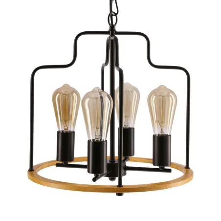 Lampy-sufitowe - lampa sufitowa czarna retro na 4 żarówki e27 datus 34-29690 candellux 