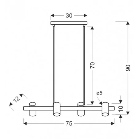 Lampy-sufitowe - lampa wisząca sufitowa poczwórna zwis xilo 33-38319 candellux 