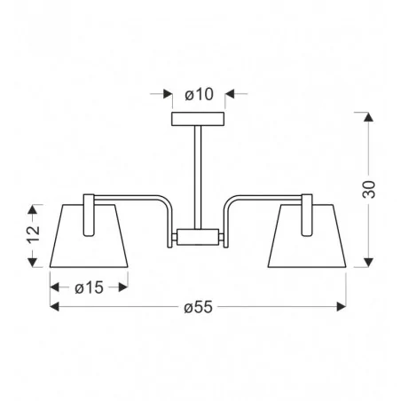 Lampy-sufitowe - lampa sufitowa loftowy żyrandol czarny 3x40w e14 abażur żółty 33-38302 amberg candellux 