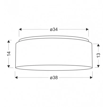 Plafony - plafon lampa sufitowa okrągła 38cm 2xe27 abażur macchiato sfondo 31-41890 candellux 