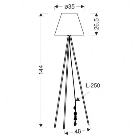Lampy-stojace - lampa podłogowa czarna na żarówkę e27 abażur srebrny platino 51-42576 candellux 