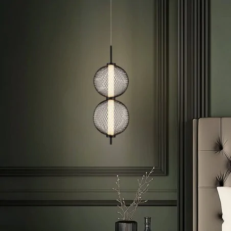 Lampy-sufitowe - lampa sufitowa led z ciepłym światłem podwójny zwis czarny 10w 3000k puma 32-35356 candellux 