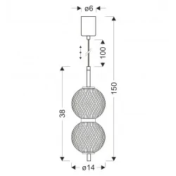 Lampy-sufitowe - lampa sufitowa led z ciepłym światłem podwójny zwis czarny 10w 3000k puma 32-35356 candellux 