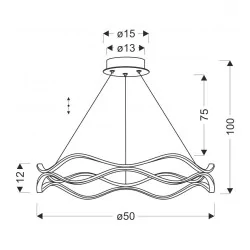 Lampy-sufitowe - lampa sufitowa wisząca led patynowa 28w 3000k średnica 50cm vave 34-35653 candellux 