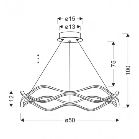 Lampy-sufitowe - lampa sufitowa wisząca led patynowa 28w 3000k średnica 50cm vave 34-35653 candellux 