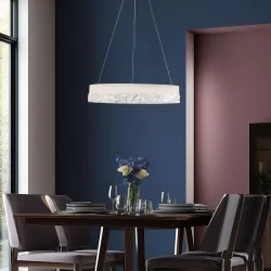 Lampy-sufitowe - lampa wisząca sufitowa żyrandol biały led z kryształkami 32w ciepłe światło frozi 31-35547 candellux 
