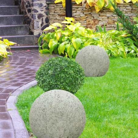 Lampy-kule-ogrodowe - lampa do ogrodu w formie kuli o średnicy 28cm imitująca kamień ofelia ad-op-6588ge27zw adviti 