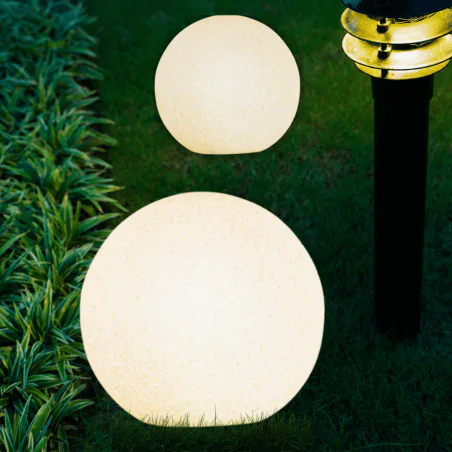 Lampy-kule-ogrodowe - lampa do ogrodu w formie kuli o średnicy 28cm imitująca kamień ofelia ad-op-6588ge27zw adviti 