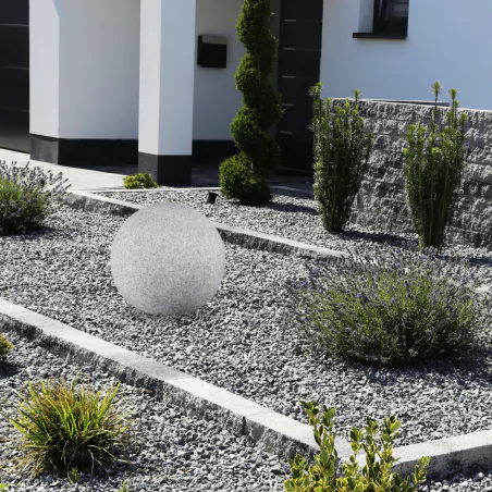 Lampy-kule-ogrodowe - lampa do ogrodu w formie kuli o średnicy 28cm imitująca kamień ofelia ad-op-6588ge27zw adviti 