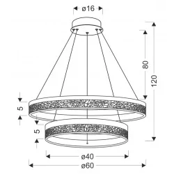 Lampy-sufitowe - lampa sufitowa wisząca led czarna z kryształkami 38w ciepłe światło frozi 32-3556 candellux 
