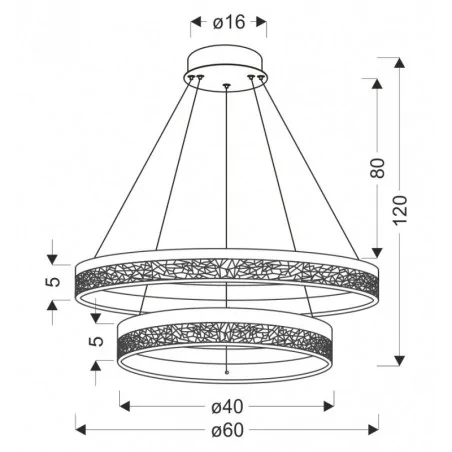 Lampy-sufitowe - lampa sufitowa wisząca led czarna z kryształkami 38w ciepłe światło frozi 32-3556 candellux 