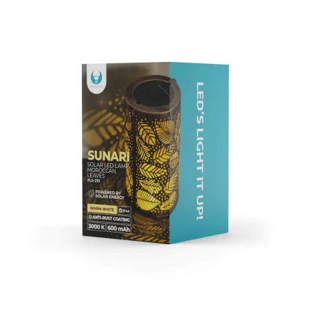 Lampy-solarne - lampka solarna latarenka marokańskie liście tarasowa sunari fls-210 