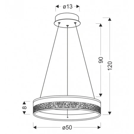 Lampy-sufitowe - lampa wisząca złoty okrąg z kryształkami nad stół 32w 3000k led 31-35554 frozi candellux 