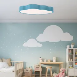 Plafony - plafon sufitowy led niebieska chmurka z pilotem18w 3000k-6000k 14-35745 candellux 