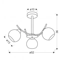 Lampy-sufitowe - amos lampa wisząca żyrandol 3 ramienny chromowy 3xe27 candellux 33-34991 