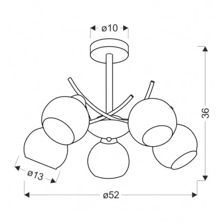 Lampy-sufitowe - 35-34984 amos lampa wisząca żyrandol na 5 kloszy chromowany candellux 