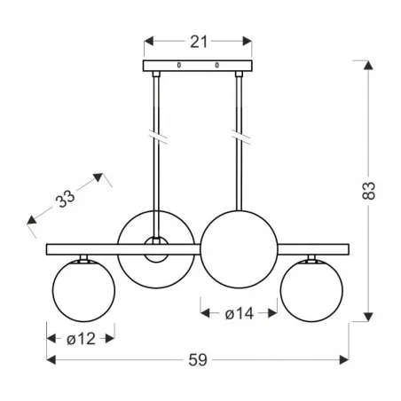 Oswietlenie-sufitowe - kama lampa wisząca czarny+złoty 4x28w g9 klosz grafitowy candellux 