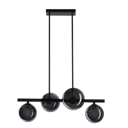 Oswietlenie-sufitowe - kama lampa wisząca czarny+złoty 4x28w g9 klosz grafitowy candellux 