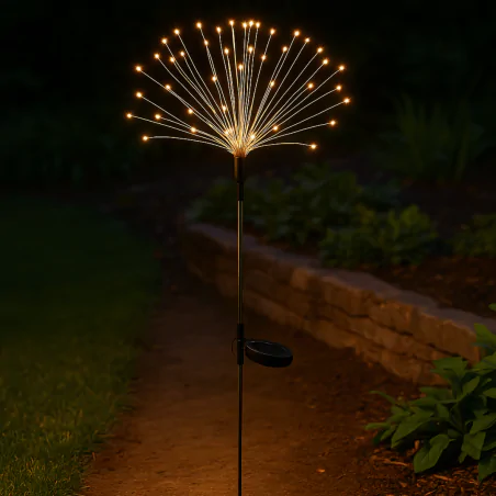 Lampy-solarne - lampka solarna wbijana do ogrodu dmuchawiec 84cm ciepłe światło 3000k 3174 lvt 