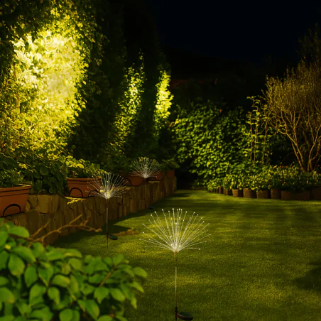 Lampy-solarne - lampka solarna wbijana do ogrodu dmuchawiec 84cm ciepłe światło 3000k 3174 lvt 