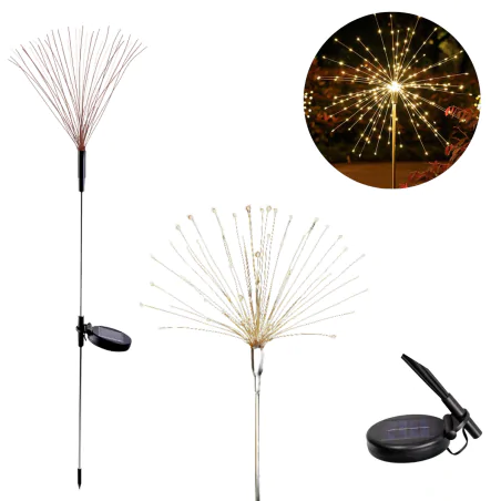 Lampy-solarne - lampka solarna wbijana do ogrodu dmuchawiec 84cm ciepłe światło 3000k 3174 lvt 