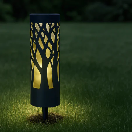 Lampy-solarne - lampa solarna do ogrodu wbijana w grunt ciepłe światło 3000k 50cm albero 330260 polux-goldlux 