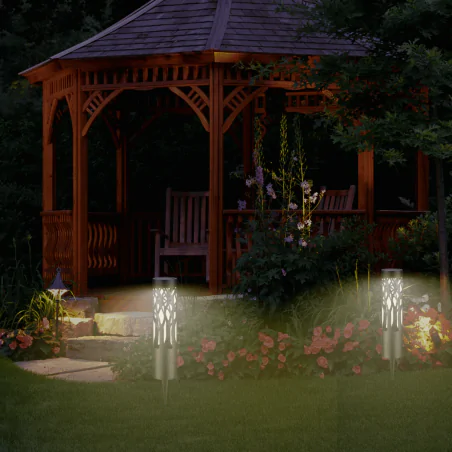 Lampy-solarne - lampa solarna do ogrodu wbijana w grunt ciepłe światło 3000k 50cm albero 330260 polux-goldlux 