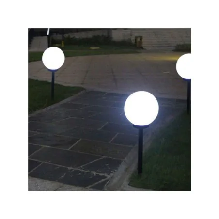 Lampy-solarne - lampka solarna led kula duża wbijana 30cm ogrodowa zimna lumiled 