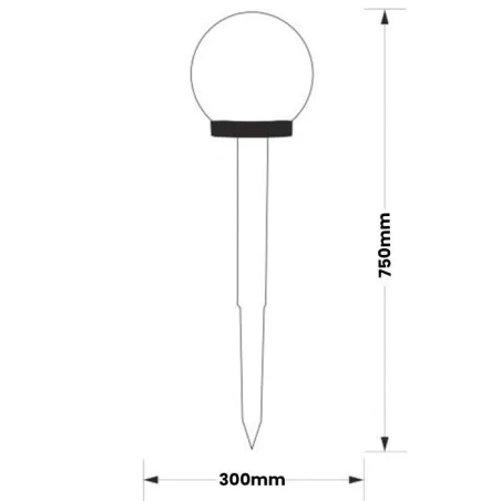 Lampy-solarne - lampka solarna led kula duża wbijana 30cm ogrodowa zimna lumiled 