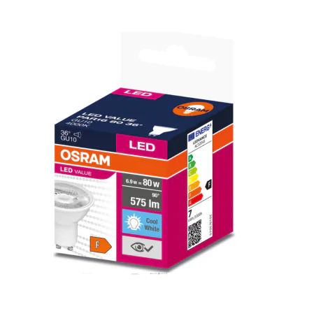 Gwint-trzonek-gu10 - żarówka led gu10 neutralna 6,9w-80w 4000k 575lm par16 led value eue osram 