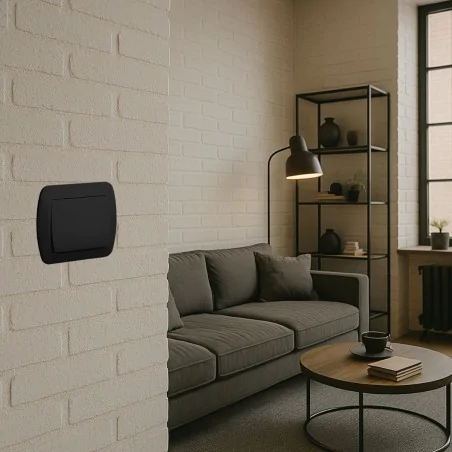 Wylaczniki-jednobiegunowe - włącznik pojedyczny z ramką czarny aw1/49 simon akord kontakt-simon 