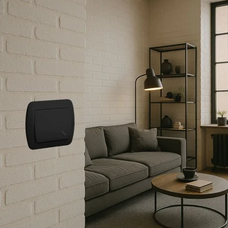 Wylaczniki-schodowe - czarny włącznik schodowy zmienny z ramką aw6/49 simon akord kontakt-simon 