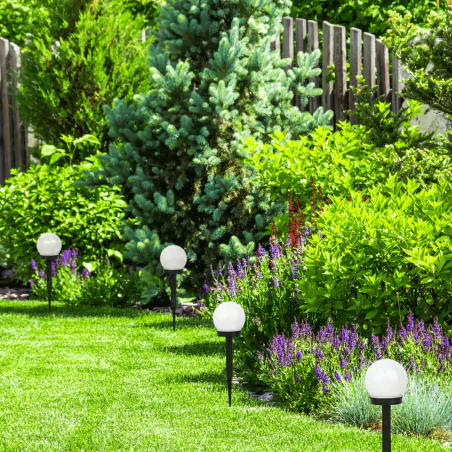 Lampy-kule-ogrodowe - lampka solarna kula ogrodowa o średnicy 10cm zimne światło 304711 polux 