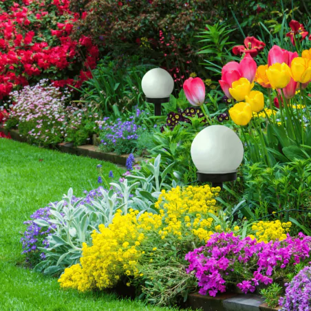 Lampy-kule-ogrodowe - lampka solarna kula ogrodowa o średnicy 10cm zimne światło 304711 polux 