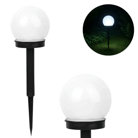 Lampy-kule-ogrodowe - lampka solarna kula ogrodowa o średnicy 10cm zimne światło 304711 polux 