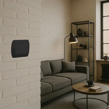 Wylaczniki-schodowe - czarny włącznik schodowy podwójny aw6/2/49 simon akord kontakt-simon 