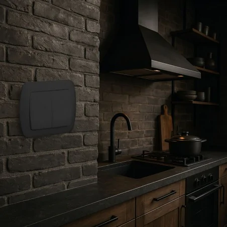 Wylaczniki-schodowe - czarny włącznik schodowy podwójny aw6/2/49 simon akord kontakt-simon 