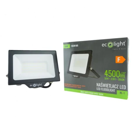 Naswietlacze-led-50w-i-wiecej - naświetlacz led 50w reflektor zewnętrzny ciepły 3000k ip65 eco-light 