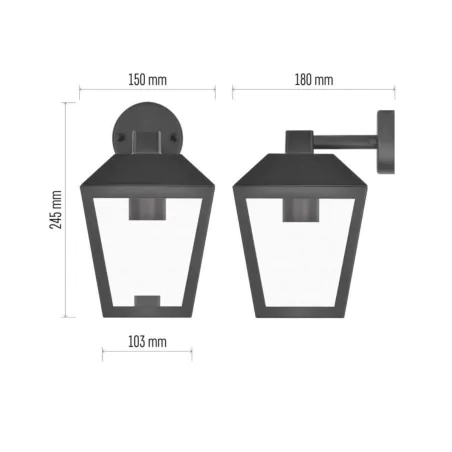 Kinkiety-ogrodowe - kinkiet elewacyjny dolny lampa zewnętrzna retro czarna adenia emos 