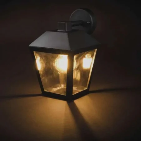 Kinkiety-ogrodowe - kinkiet elewacyjny dolny lampa zewnętrzna retro czarna adenia emos 