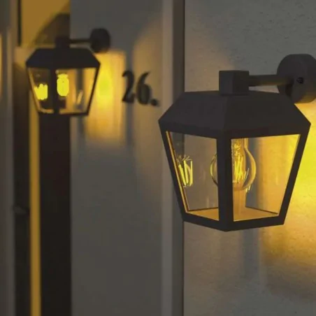 Kinkiety-ogrodowe - kinkiet elewacyjny dolny lampa zewnętrzna retro czarna adenia emos 