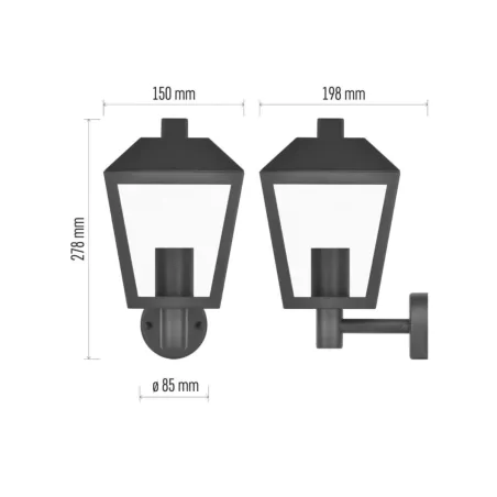 Kinkiety-ogrodowe - kinkiet elewacyjny górny lampa latarnia zewnętrzna czarna adenia emos 