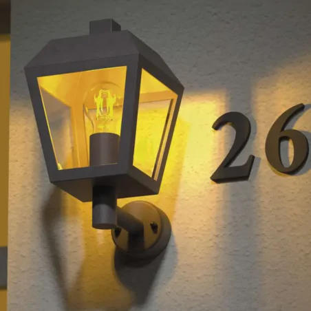 Kinkiety-ogrodowe - kinkiet elewacyjny górny lampa latarnia zewnętrzna czarna adenia emos 