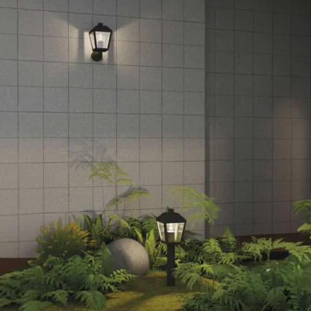 Kinkiety-ogrodowe - kinkiet elewacyjny górny lampa latarnia zewnętrzna czarna adenia emos 