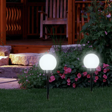 Lampy-solarne - lampka solarna wbijana naziemna kula o średnicy 25cm atris lumsol1022 lumiled 