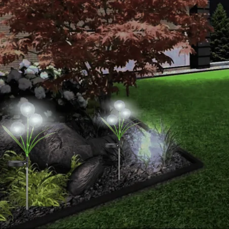 Lampy-solarne - lampka solarna wbijana led z motywem dmuchawców zimne światło allium 329509 polux-goldlux 