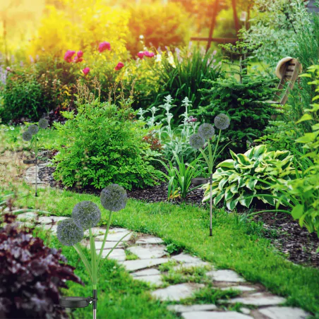 Lampy-solarne - lampka solarna wbijana led z motywem dmuchawców zimne światło allium 329509 polux-goldlux 