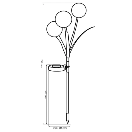 Lampy-solarne - lampka solarna wbijana led z motywem dmuchawców zimne światło allium 329509 polux-goldlux 