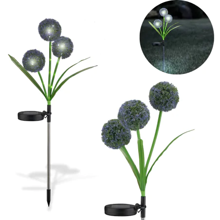 Lampy-solarne - lampka solarna wbijana led z motywem dmuchawców zimne światło allium 329509 polux-goldlux 