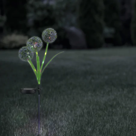 Lampy-solarne - lampka wbijana solarna led dmuchawce z kolorowym światłem rgb+zimne allium color 329516 polux-goldlux 